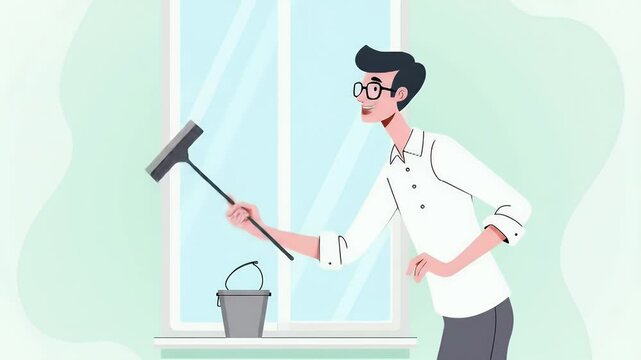 Window Cleaning Service Illustration