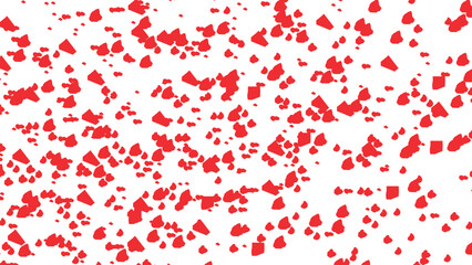 Paper cut sweet heart shapes flying vector background