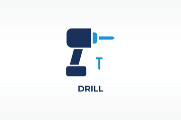 DRILL vector, icon or logo sign isolated symbol illustration