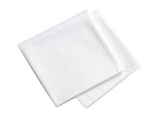 A folded white napkin with a textured surface.
