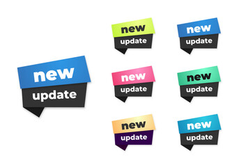 set of vector stickers in different color options new update