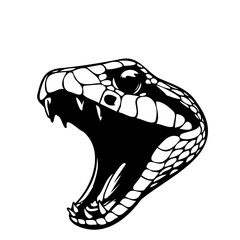 SVG snake head black and white vector file for printing, cutting