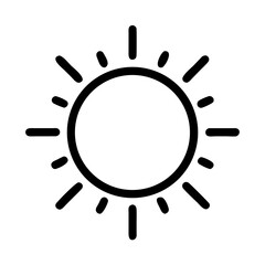 Sun Outline Icon – Minimal Line Weather and Energy Symbol

