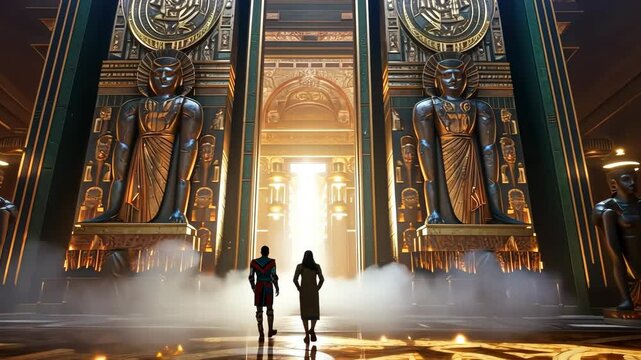 Prophets of God facing the pharaoh of Egypt in the liberation of the people of Israel