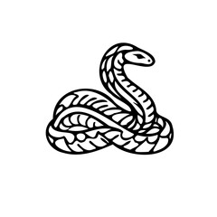 SVG snake cobra outline black and white vector file for printing, cutting