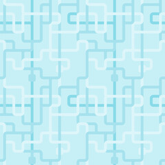 Seamless utility infrastructure pattern - connecting pipes geometric maze design. Water piping background.