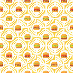 Delicious Fast Food Fun Seamless Background