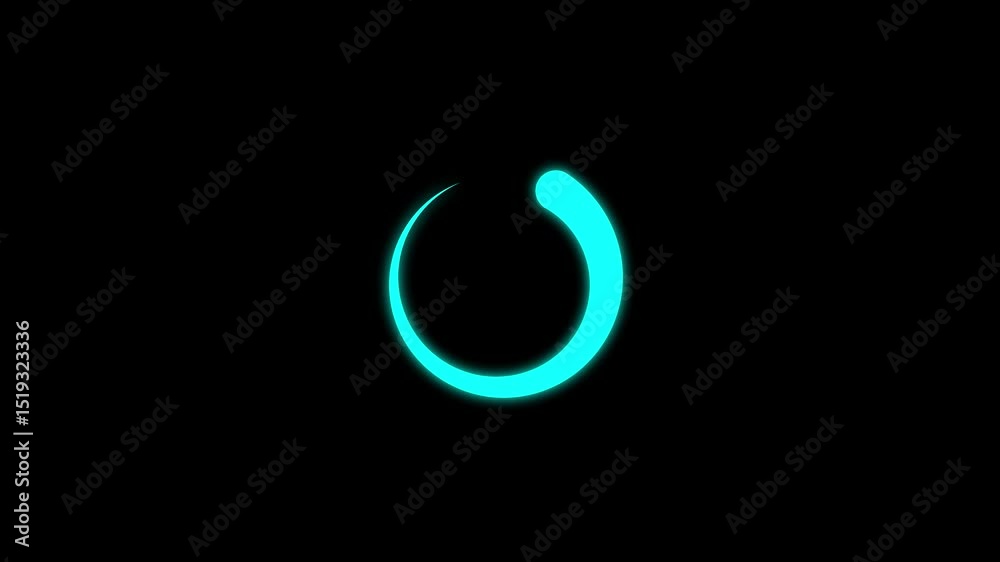 Poster progress bar and retry icon. loading icon progressing on a black background representing digital pro
