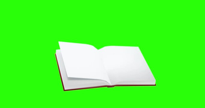 Open book on monochrome. 3d render video.