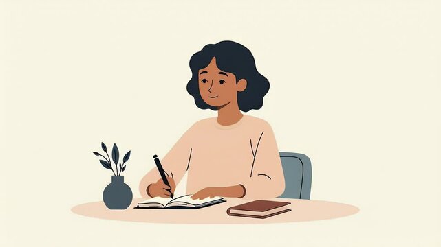 Woman Writing in Journal: Creative Writing, Reflection, Planning