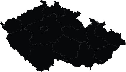 Obraz premium czech republic silhouette map for regional geography and travel design