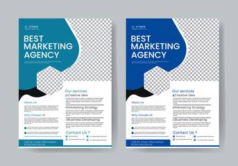 A4 corporate business flyer design with different color clean and modern business design for marketing.	