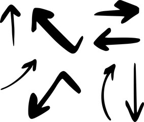 Minimalist black arrow icons with clean hand-drawn aesthetic