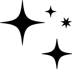 Shiny black abstract sparkle elements with minimal aesthetic