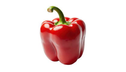 Red bell pepper isolated on transparent background for healthy food mockup