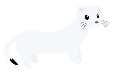 Cute Stoat Walking Pose Illustration