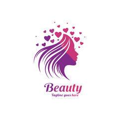 Beauty woman logo template 