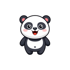 Fototapeta premium a happy cute panda sticker.svg