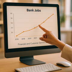 business graph on laptop