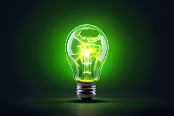 light bulb on green background