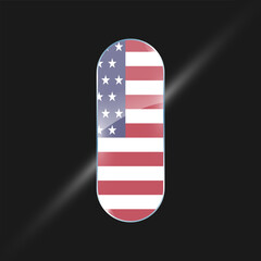 America flags design vector illustration graphic of glossy buttons with identification pin vector illustration