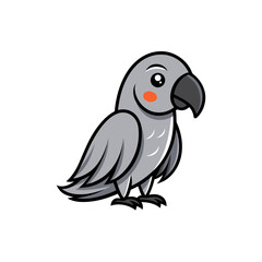 Obraz premium vector line art of cute african grey parrot on wh.svg