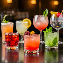 Delicious and Refreshing Assortment of Colorful and Fruity Summer Cocktails