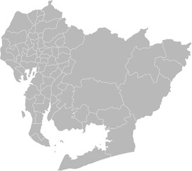 Aichi, Japan – administrative vector map with municipality boundaries (Web Mercator projection, PPT-compatible & fully editable)