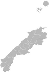 Shimane, Japan – administrative vector map with municipality boundaries (Web Mercator projection, PPT-compatible & fully editable)