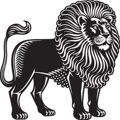 Wild feline lion head vector illustration design for tattoo art