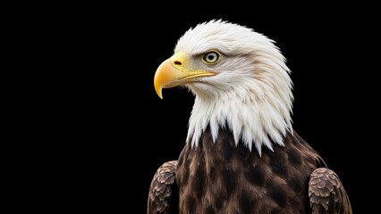 Obraz premium Bald Eagle Sitting Calmly on a Farm Studio Lighting High Detail Stock Photo