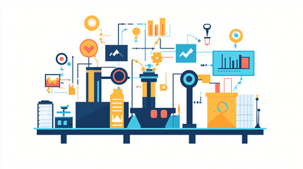 Automated data pipelines feeding machine learning models in industrial manufacturing.