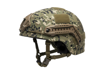 Camouflage Tactical Helmet isolated on transparent baackground