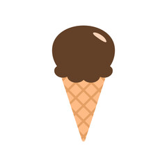 Ice cream cone with one scoop vector design illustration	