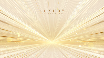 Cream stage background with golden light and glittering star effects.