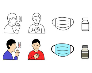 Flat-style Corona icon set: virus, mask, vaccine, hand wash, and more. Perfect for medical design, education, and health campaigns. Available in AI, EPS, SVG, PNG formats.