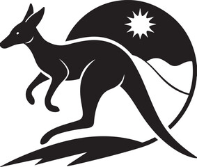 A charming cartoon kangaroo illustration depicts a wild mammal with its baby