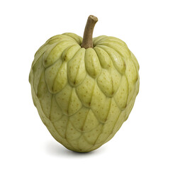 Obraz premium Close-up of a Cherimoya Fruit Isolated on White Background High-Resolution Image