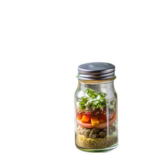 Filled glass salt shaker glass bottle lid mason jar how-to salt glass food eating isolated on transparent background