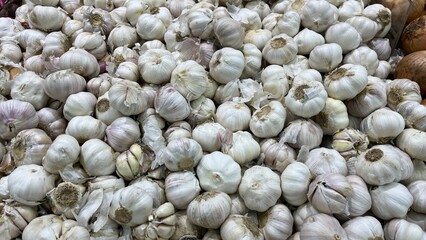 Bunch of garlic on supermarket