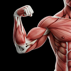Human Anatomy: Detailed Muscle Structure of Bicep and Forearm