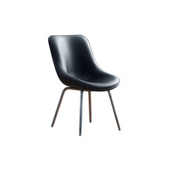 Modern black dining chair 3d rendered Isolated on transparent background