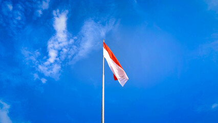 Indonesian Flag on a Tall Pole