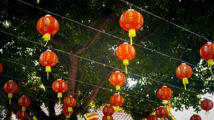 String of Red Chinese Lanterns