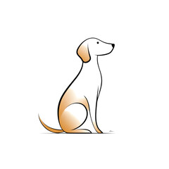 Sitting dog illustration Isolated on transparent background
