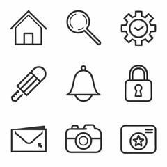 Minimalist black vector icon set for web and mobile  & vector art 
