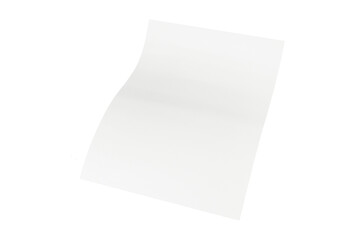 blank white paper curved scroll isolated on white or transparent png