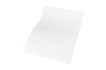 blank white paper curved scroll isolated on white or transparent png