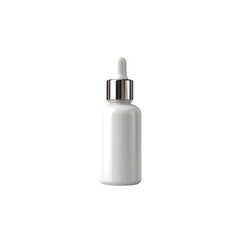 White cosmetic dropper bottle 3d rendered Isolated on transparent background