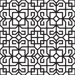 Geometric Line Art Interlocking Shape Seamless Repeatable Pattern Design
